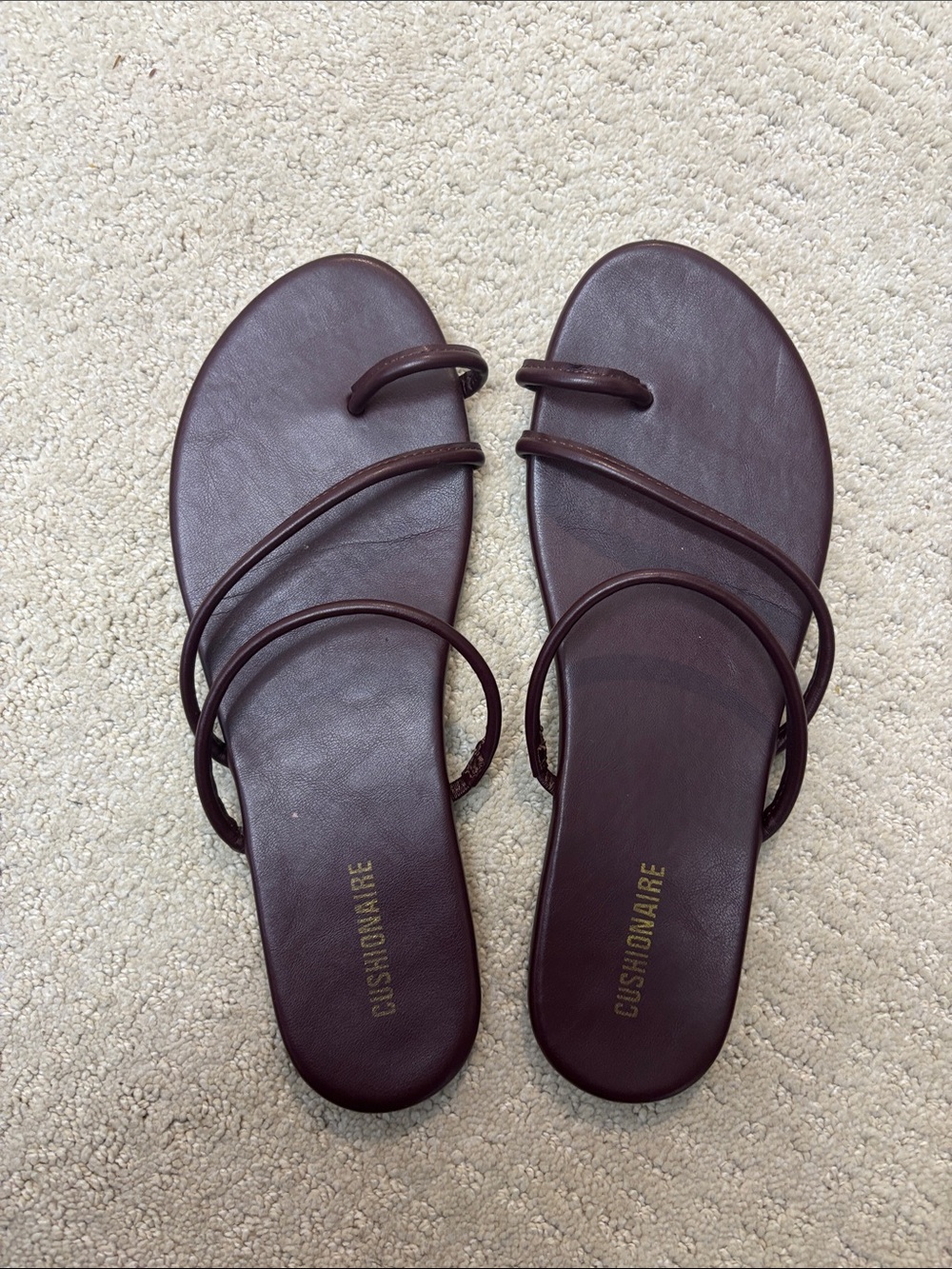 Cushionaire Strappy Slide Sandals in Dark Cherry